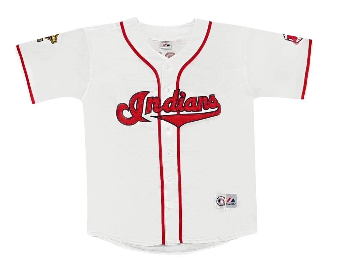 1995 Cleveland Indians Home White World Series Jersey