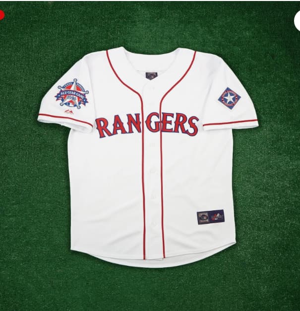1995 Texas Rangers All Star Men's Home White Cooperstown Jersey