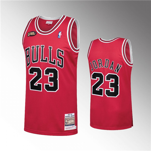 Chicago Bulls Michael Jordan 1997-98 Finals Hardwood Classics Red stitched Jersey #23