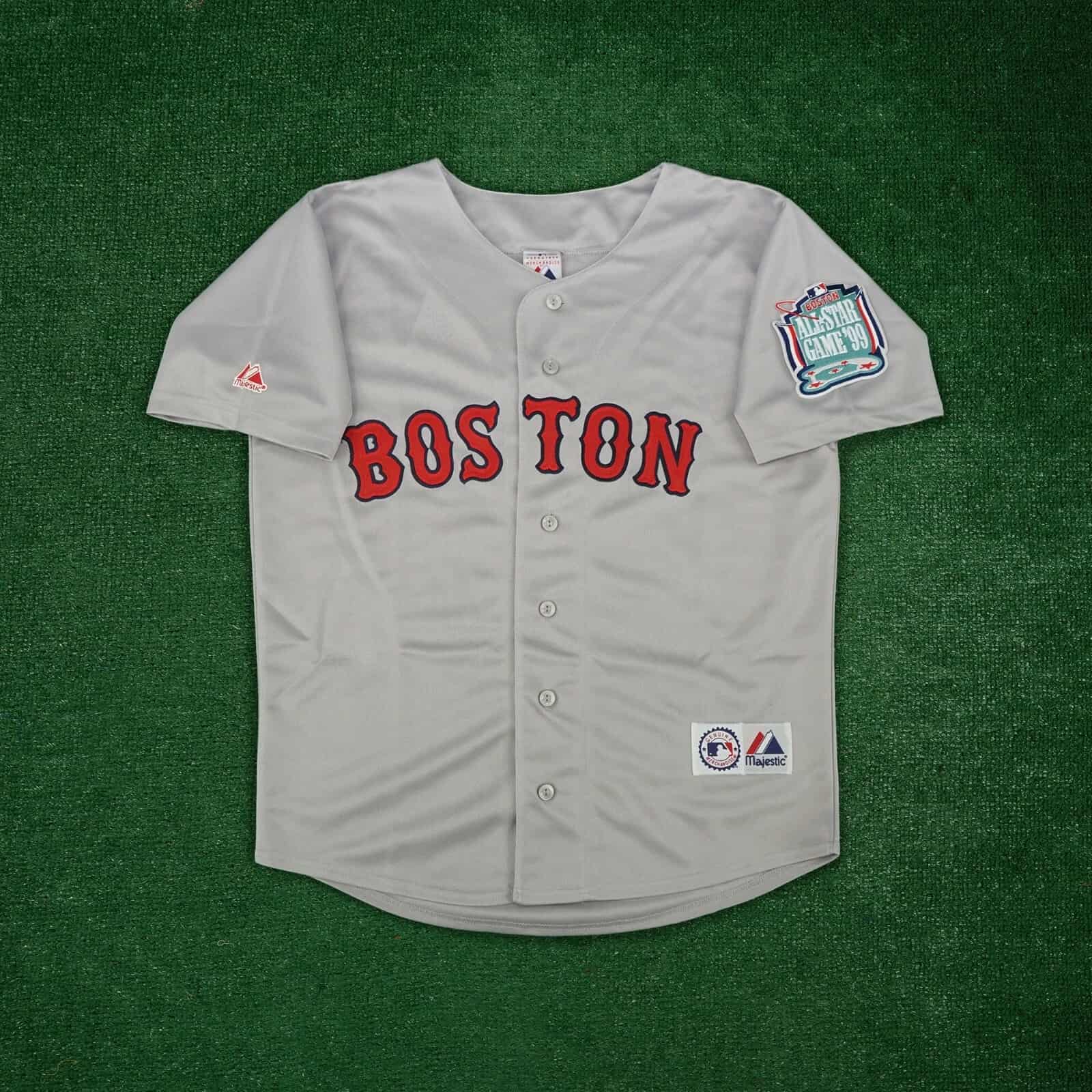 1999 Boston Red Sox Men's Grey Road Jersey w All Star Patch