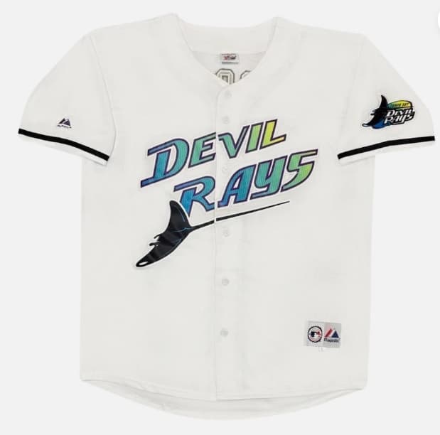 1999 Tampa Bay Devil Rays Home White Throwback Jersey