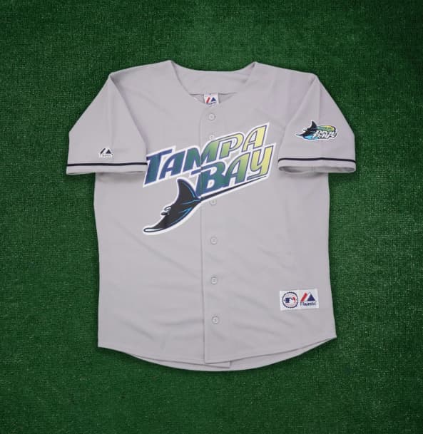 1999 Tampa Bay Devil Rays Men's Grey Road Throwback Jersey