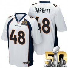 1AFC Champions Denver Broncos #48 Shaquil Barrett White 2016 Super Bowl 50 Game Jersey