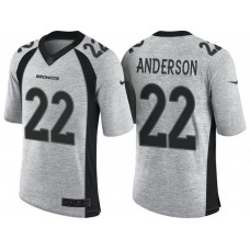 1Denver Broncos #22 C.J. Anderson 2016 Gridiron Gray II Limited Jersey