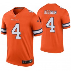 1Denver Broncos #4 Case Keenum Orange Color Rush Legend Jersey