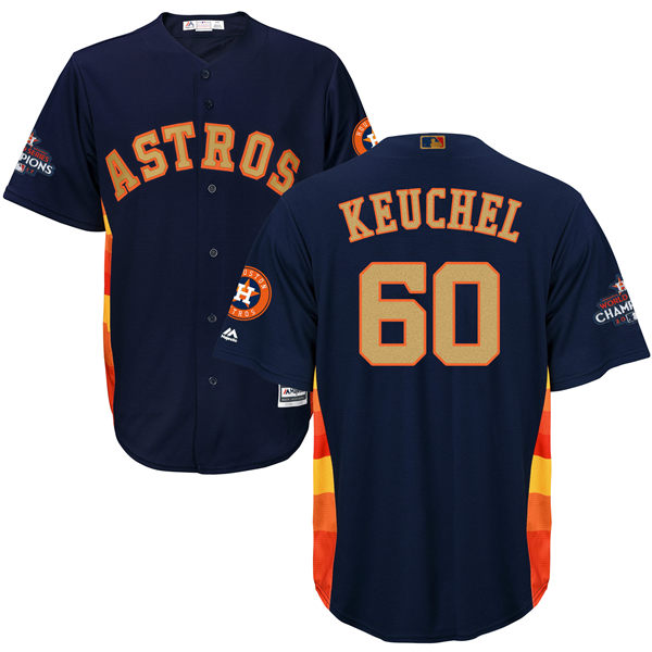 1Men's Houston Astros #60 Dallas Keuchel Navy Blue 2018 Gold Program Cool Base Stitched MLB Jersey
