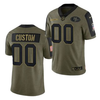 1Men's Olive San Francisco 49ers Customized 2021 Salute To Service Limited Stitched Jersey