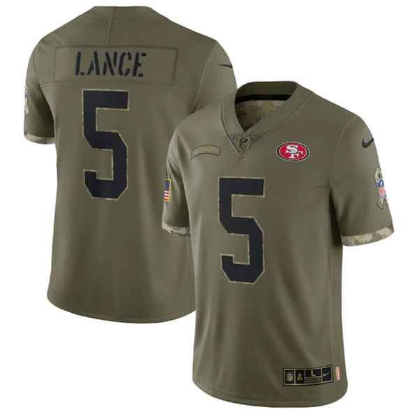 1Men's San Francisco 49ers #97 Nick Bosa 2022 Olive Salute To Service Limited Stitched Jersey