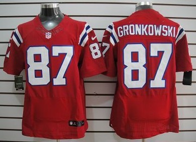 1Nike New England Patriots #87 Rob Gronkowski Red Elite Jersey