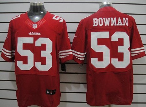 1Nike San Francisco 49ers #53 Navorro Bowman Red Elite Jersey 