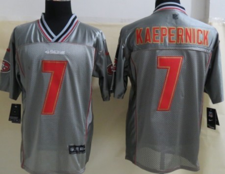 1Nike San Francisco 49ers #7 Colin Kaepernick 2013 Gray Vapor Elite Jersey