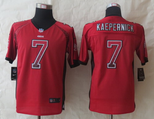 1Nike San Francisco 49ers #7 Colin Kaepernick Drift Fashion Red Kids Jersey