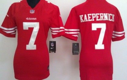 1Nike San Francisco 49ers #7 Colin Kaepernick Red Game Womens Jersey