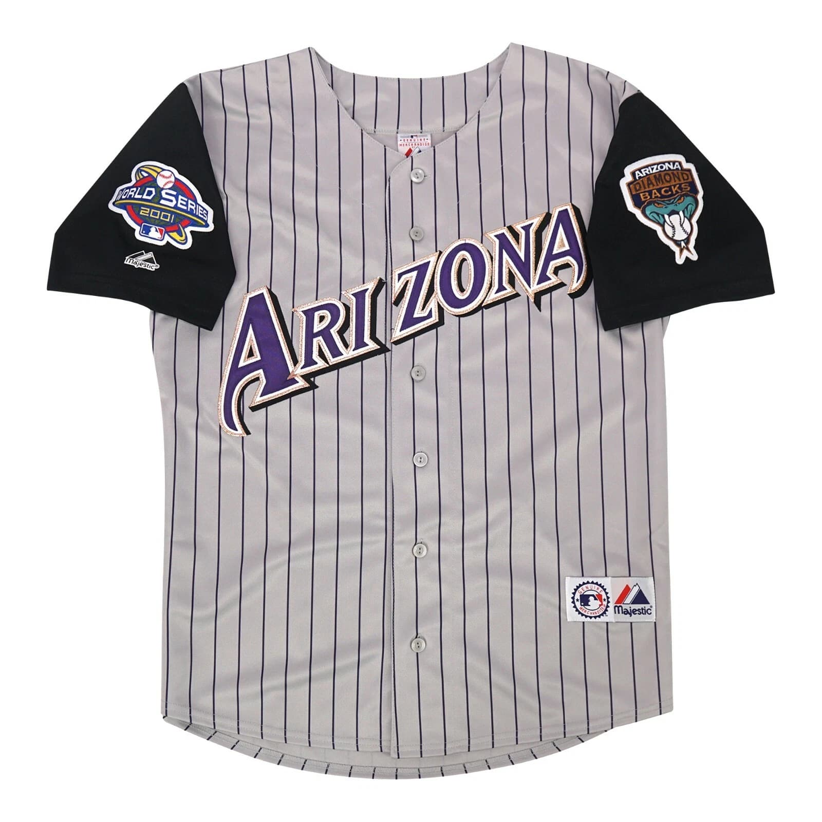 2001 Arizona Diamondbacks Grey Road World Series Men's Jersey