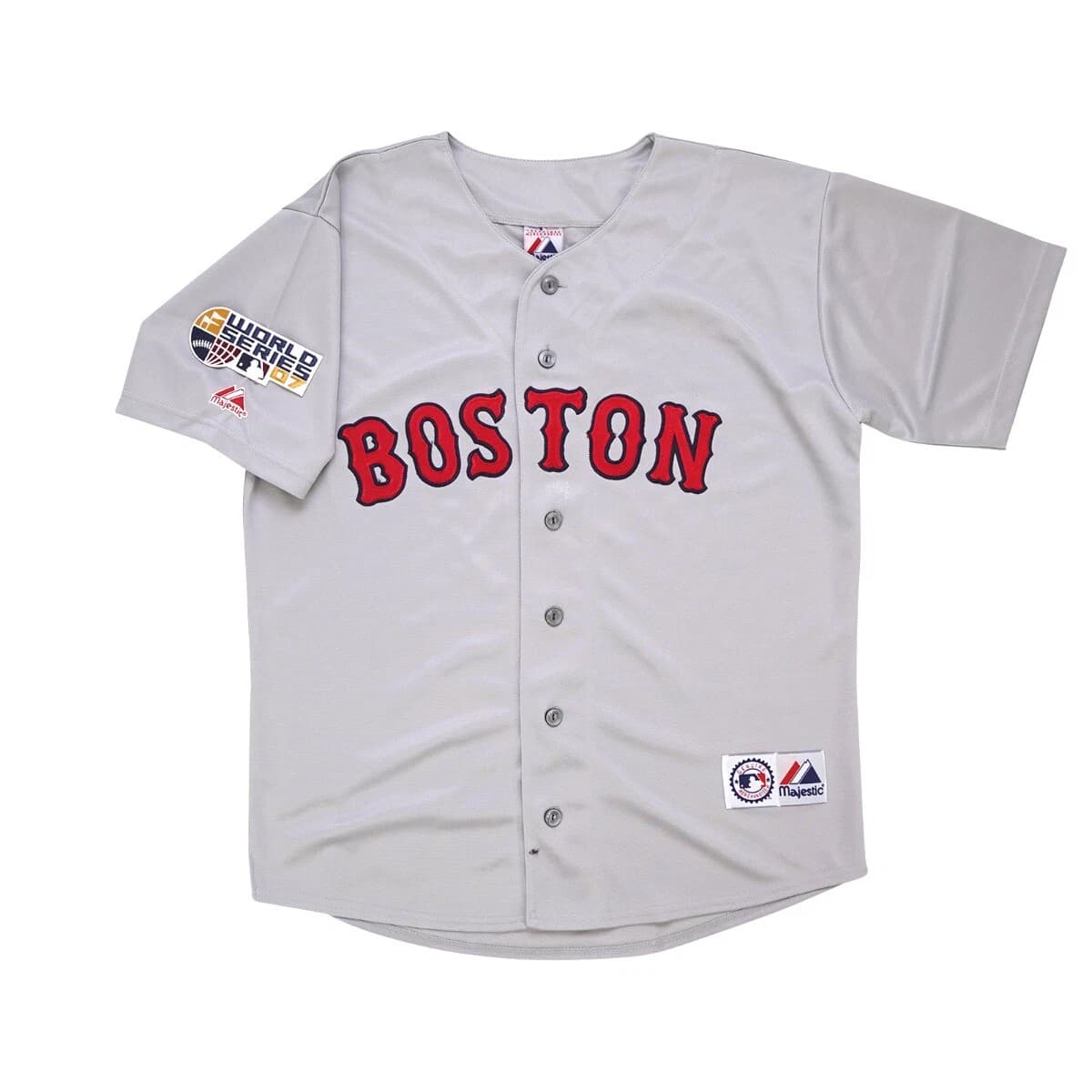 2007 Boston Red Sox Grey Road World Series Jersey Men's (S-3XL)