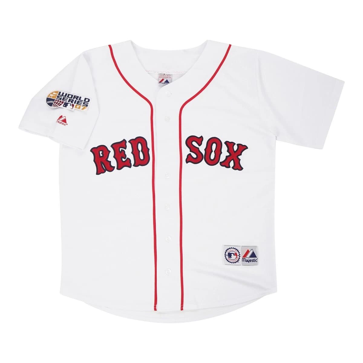 2007 Boston Red Sox Home White World Series Jersey Men's