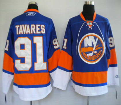 New York Islanders #91 Tavares Blue Jersey