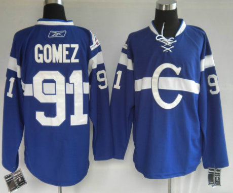 Montreal Canadiens #91 Gomez blue NHL Jerseys