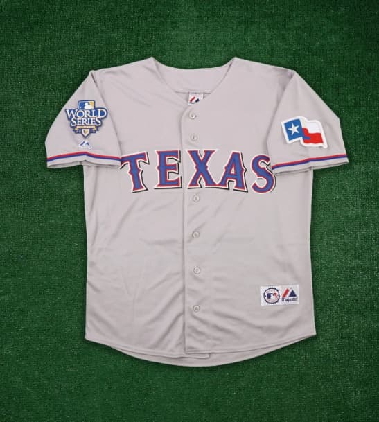 2010 Texas Rangers World Series Men's Grey Road Jersey