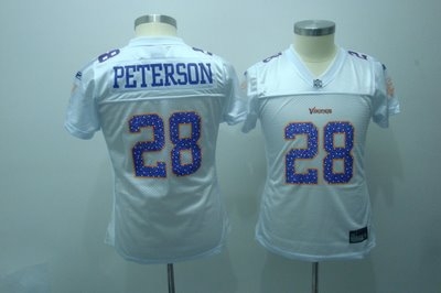 2010 women field flirt fashion jerseys minnesota vikings 28 peterson 2010 white