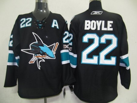 NHL San Jose Sharks 22 Boyle Black Jerseys