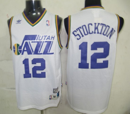 Utah Jazz 12 STOCKTON White Swingman Jerseys