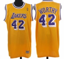Los Angeles Lakers retired players James Worthy yellow Classics Throwback Jersey #22