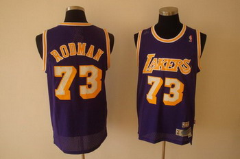 Los Angeles Lakers 73 RODMAN purple SWINGMAN jerseys