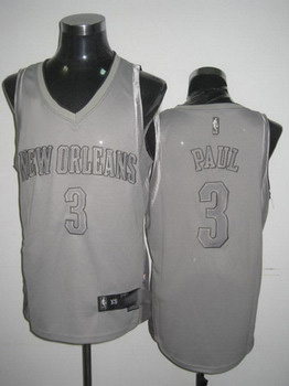 New Orleans Hornets 3 Chris Paul grey Field Issue Swingman Jersey