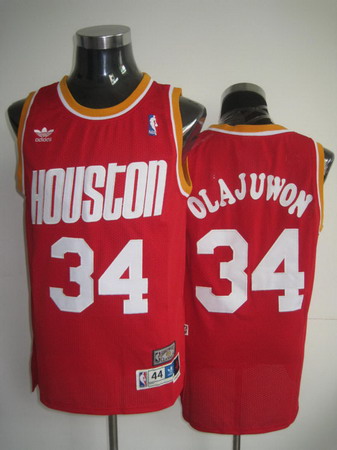 Houston Rockets 34 OLAJUWON red jerseys