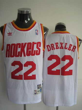 Houston Rockets 22 DREXLER white jersesy