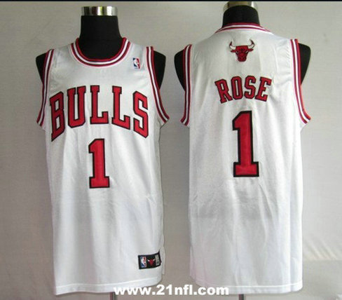 NBA Jerseys Chicago Bulls 1# Rose white