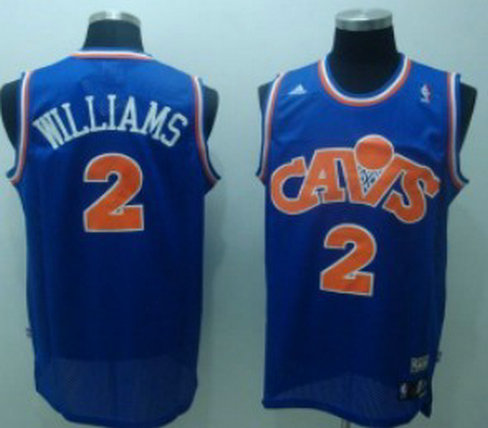 Cleveland Cavaliers #2 M WILLIAMS Blue With Orange Throwback Swingman Jersey
