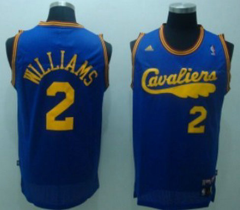 Cleveland Cavaliers #2 M WILLIAMS Blue With Yellow Throwback Swingman Jersey