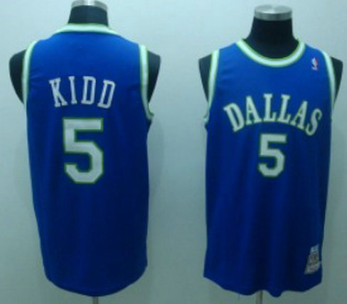 Dallas Mavericks 2# Jason Kidd Blue Authentic Throwback Jersey