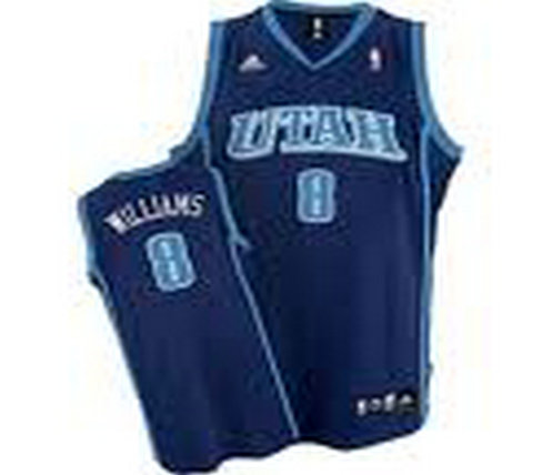Utah Jazz #8 Deron Williams Authentic Blue Road Jersey