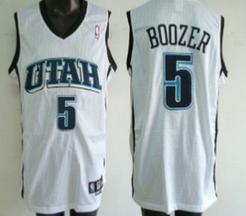 Utah Jazz #5 Boozer White Jersey