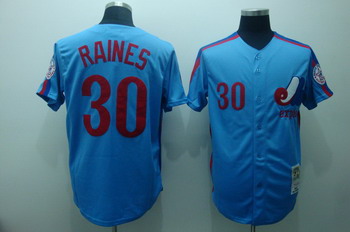 Washington Nationals 30 Raines Blue Jerseys Throwback