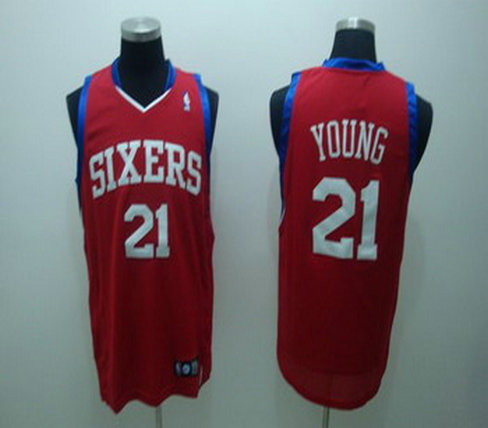 Philadelphia 76ers 21 Thaddeus Young Red Jerseys