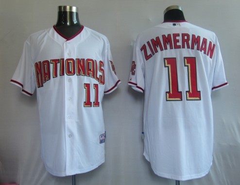 MLB Jerseys Washington Nationals 11# Zimmerman White