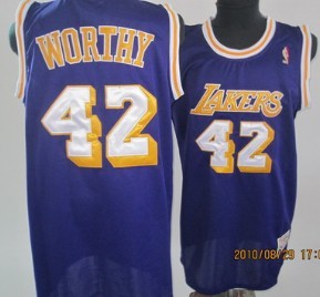 Los Angeles Lakers retired players James Worthy purple Classics Throwback Jersey #22