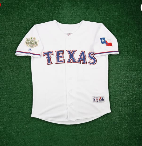 2011 Texas Rangers World Series Men's Home White Jersey