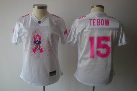 2011 breast cancer awareness women fashion denver broncos 15 tim tebow white jerseys