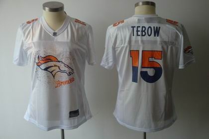 2011 women fem fan denver broncos 15 tim tebow white jerseys