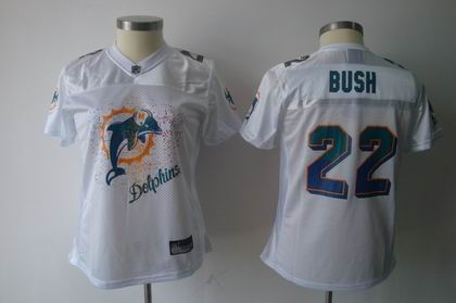 2011 women fem fan miami dolphins 22 bush white jersey