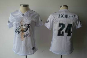 2011 women fem fan philadelphia eagles 24 nnamdi asomugha white jersey