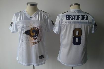 2011 women fem fan stlouis rams 8 sam bradford color white jerseys