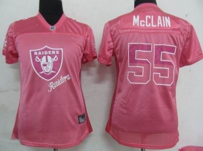 2011 women few fan oakland raiders 55 rolondo mcclain pink jerseys