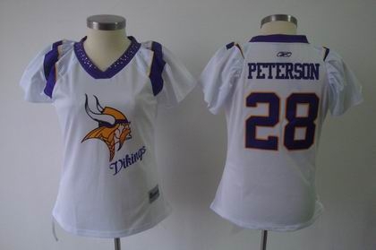 2011 women field flirt fashion jersey minnesota vikings 28 adrian peterson white jersey