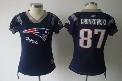 2011 women field flirt fashion jersey new england patriots 87 rob gronkowski blue jersey